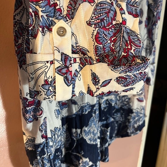 Allison Daley Floral Print Button-Up Lagen look classic cotton work shirt Large - Picture 7 of 8